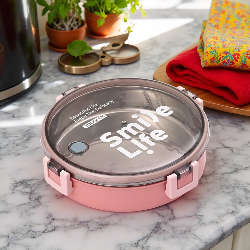 Round Stainless Steel Insulated Maggi Lunch Box