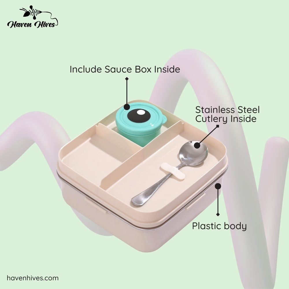 Dinosaur Square Stainless Steel Lunch Box
