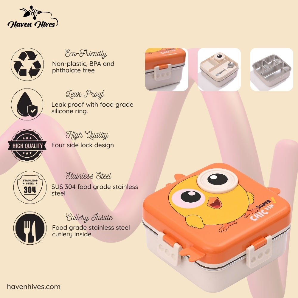 Chicken Square Stainless Steel Lunch Box
