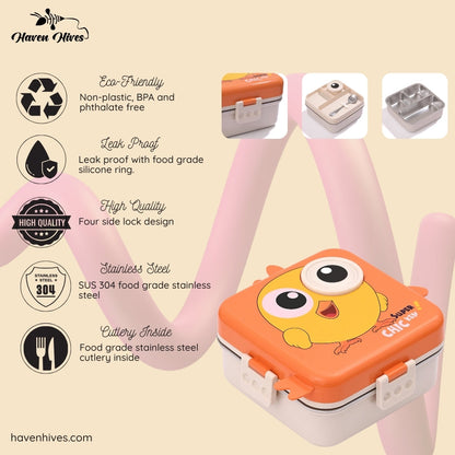 Chicken Square Stainless Steel Lunch Box Haven Hives